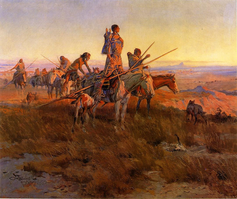 In the Wake of the Buffalo Hunters - Charles Marion Russell Paintings